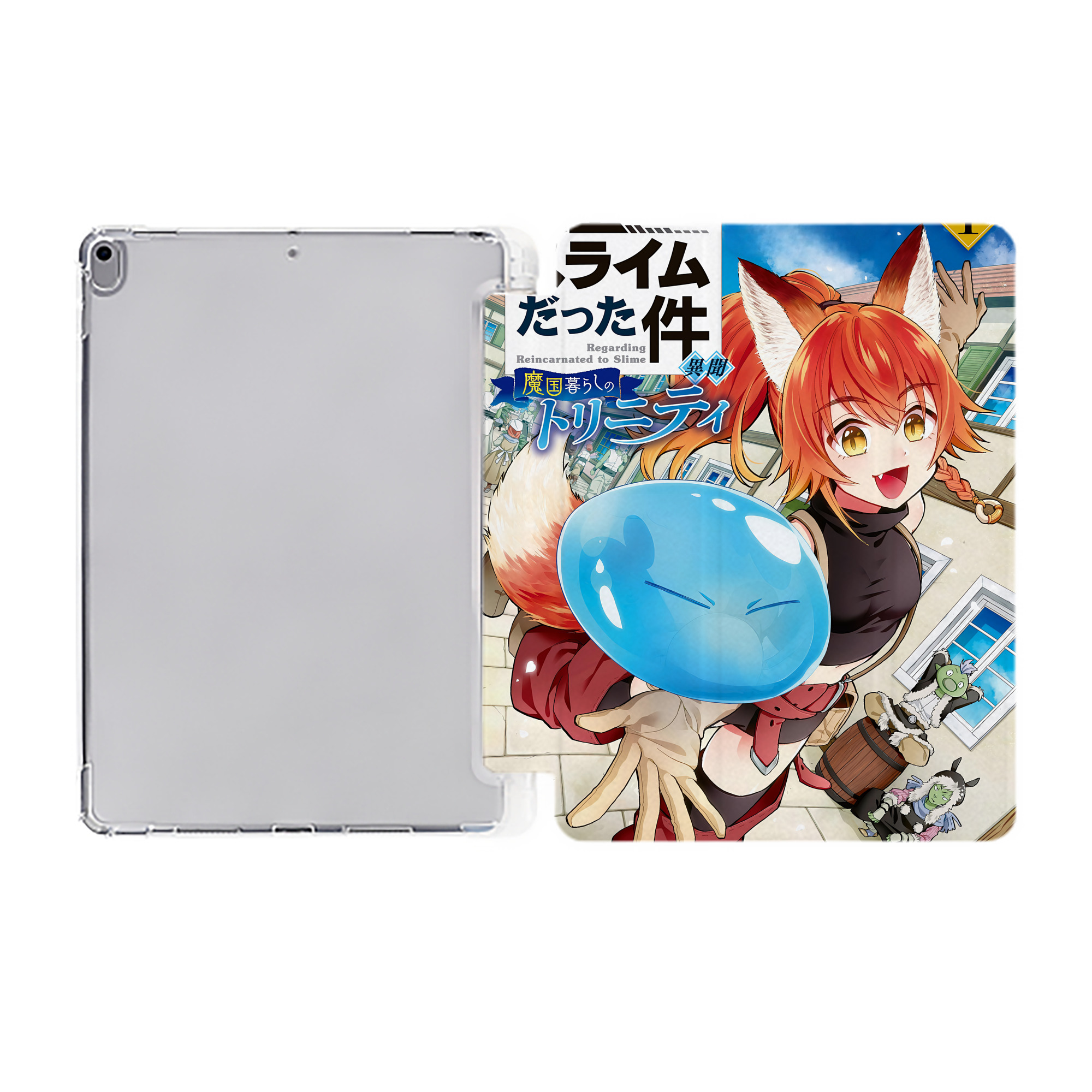（画像用） 転スラ Regarding Reincarnated to Slime IPad ケース ペン収納付き 三つ折りスタンド PUレザー×シリコン 対応機種9.5/10.5/10.9インチ